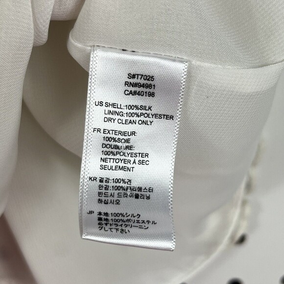 XXI 100% Silk and Crochet Boho Blouse Size Medium Off White Bell Sleeve - Picture 6 of 10